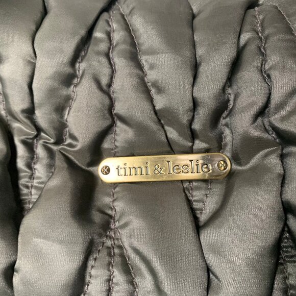 Timi & Leslie Marie Antoinette Silver Nylon Quilted Baby Diaper Bag - Size Large - Picture 3 of 16